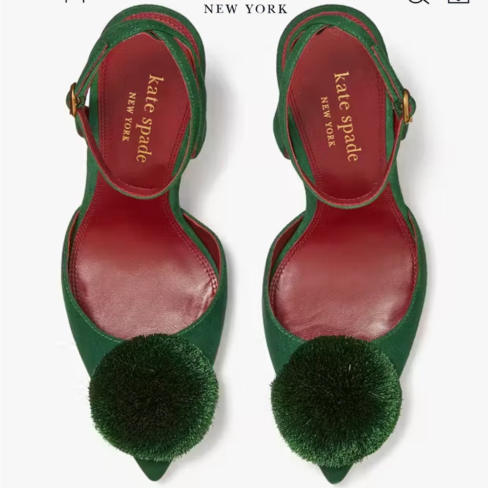 Kate Spade Amour Pom Pom shoes in green